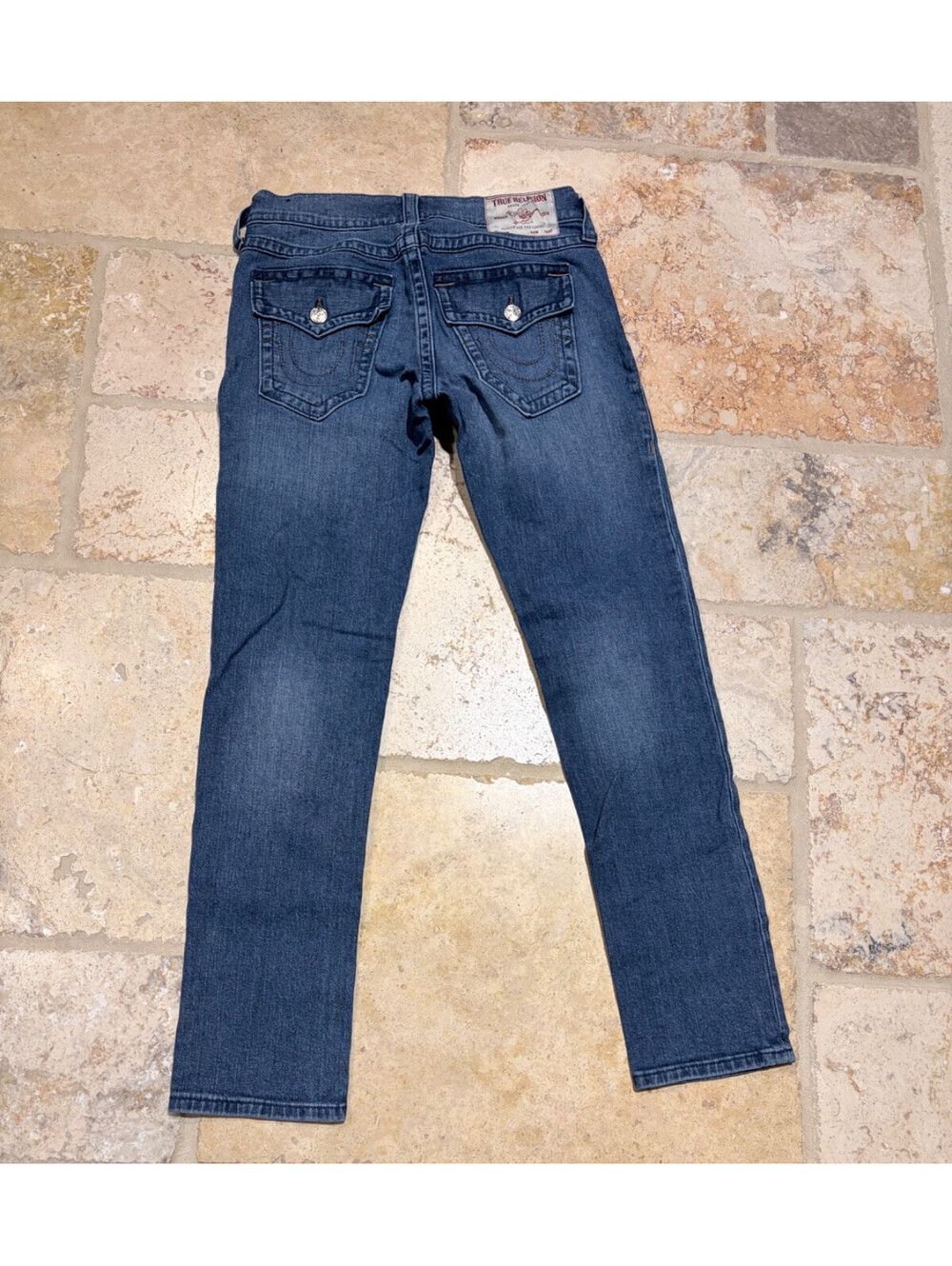 True Religion Rocco Relaxed Skinny Jeans Mens Size 31x29 Blue Stretch